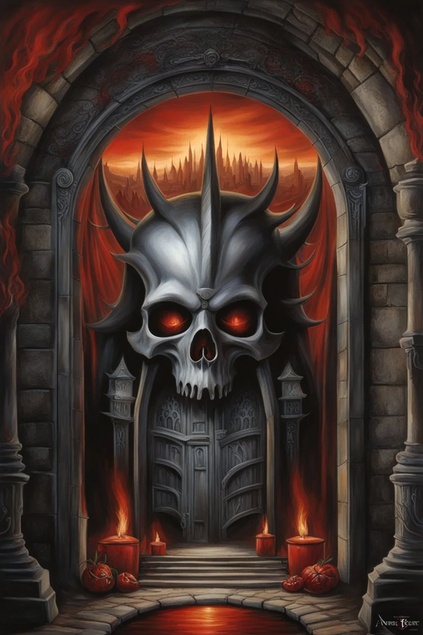 back to Hell. horror setting. painted by Anne Stokes