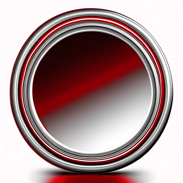 round silver frame with red