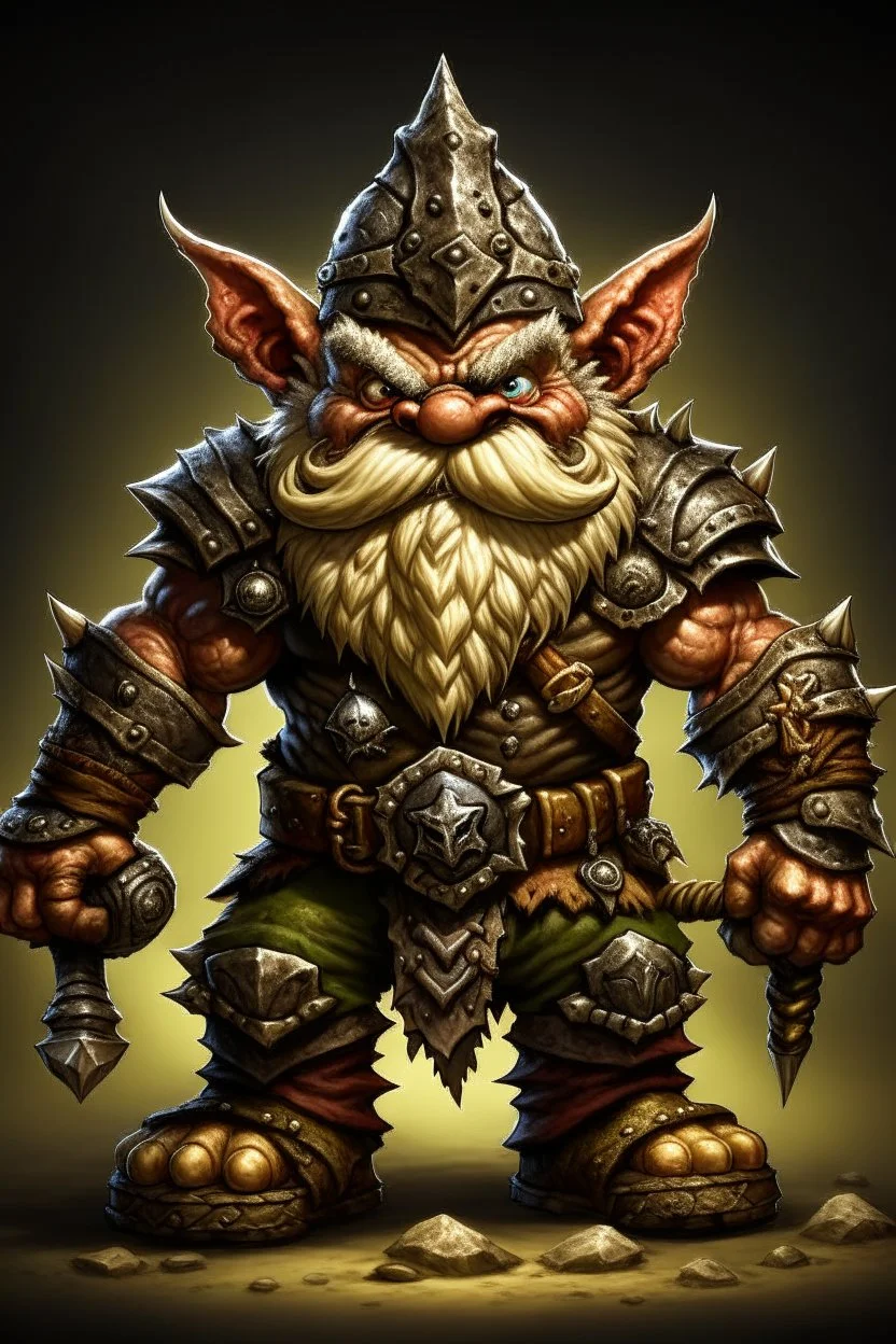 gnome warrior enraged fury berserker fantasy barbarian armored