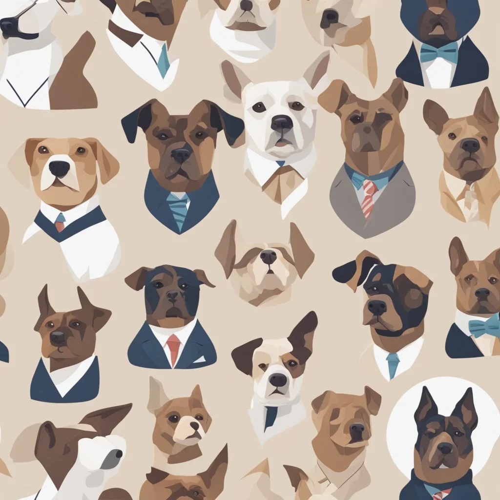 make one realistic business dog that are made of shapes