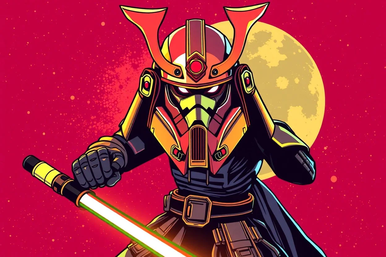 pop art pixels 1000 images robot jedi samurai warrior