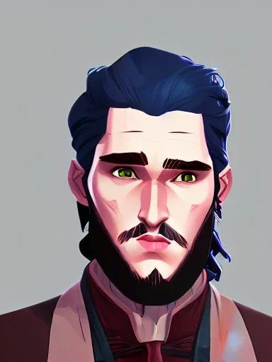 Portrait of a 30 year old strange gay wizard like John Snow