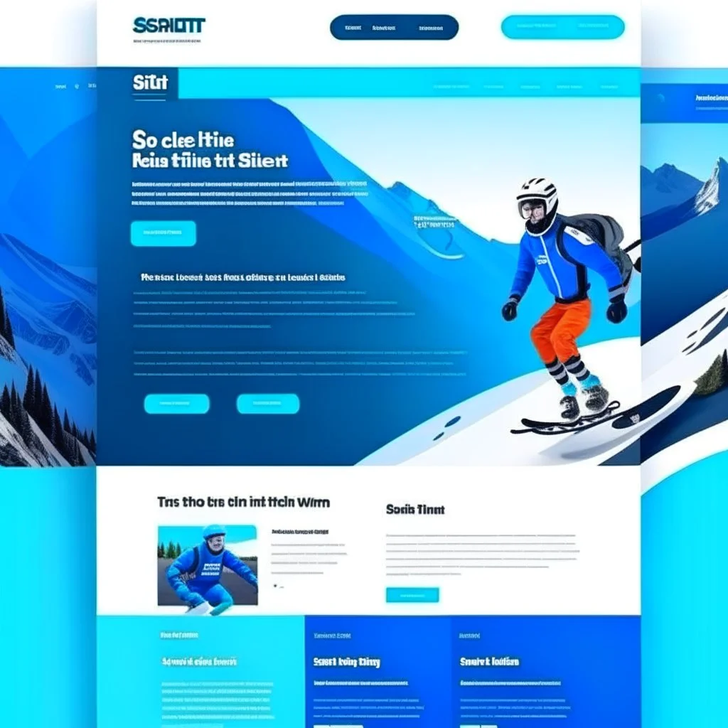 Design a user-friendly and visually appealing landing page for a sport website, prioritizing an intuitive user experience, blue colors