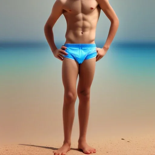 beautiful 12 year old arabic boy with curly hair and light blue eyes speedos