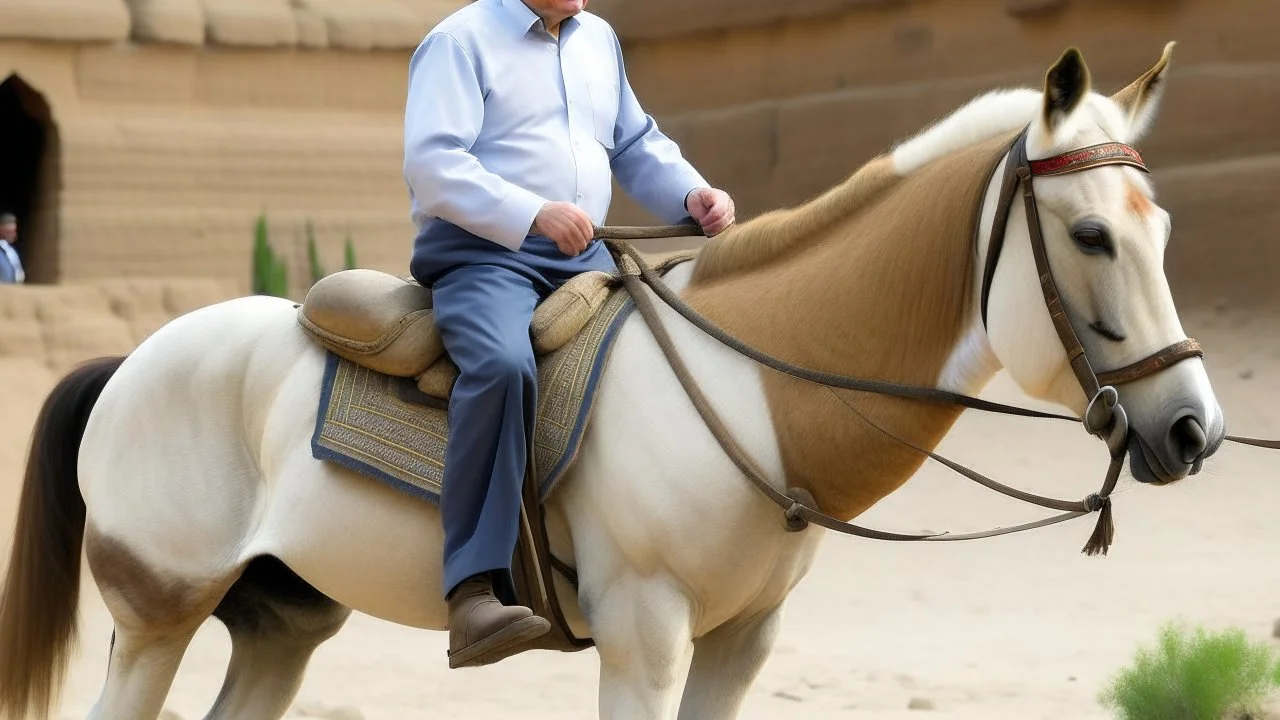 السيسي راكب حمار بلعكس