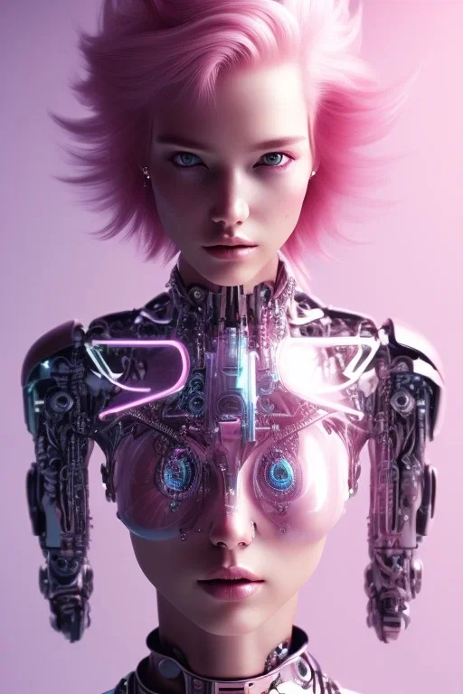 cyborg, pink hair,seven , perfekt, real, dream