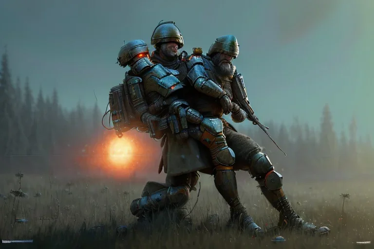 "close up on A ucrain soldier and Russian soldier hug each other,Christmas decorations,Christmas tree" 8k resolution concept art by Greg Rutkowski dynamic lighting hyperdetailed intricately detailed Splash art trending on Artstation triadic colors Unreal Engine 5 volumetric lighting Alphonse Mucha WLOP Jordan Grimmer orange and teal"