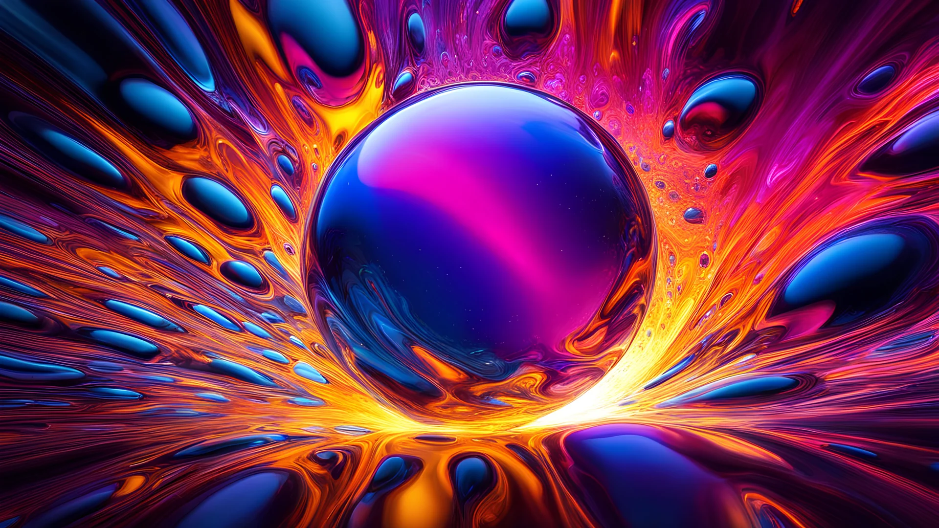 3115. Surprise me! Colourful immiscible liquid globules floating in a wild random dance, liquid medium, mixed, distorted, spectacular, strange globular shapes, wild, fantasy, futuristic, artistic, attractive, beautiful lighting, attractive composition, photorealistic, extremely detailed, chiaroscuro