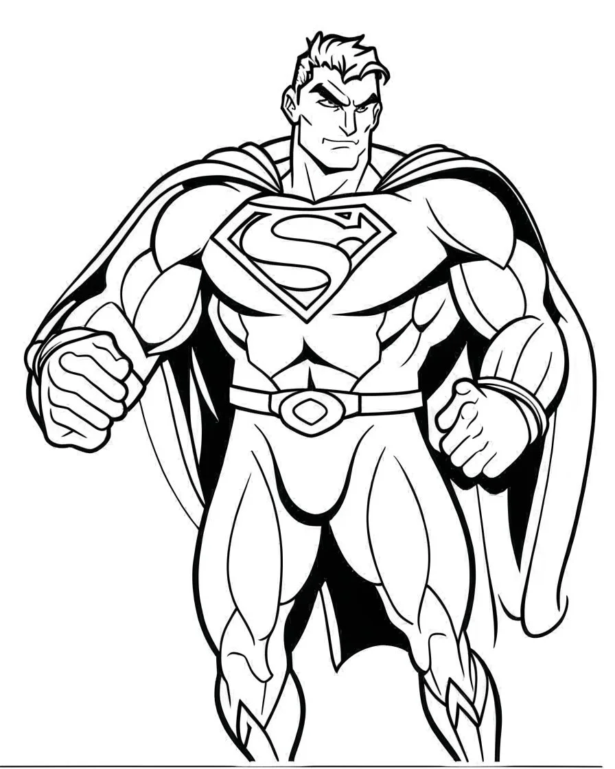 superman with Wepon coloring page