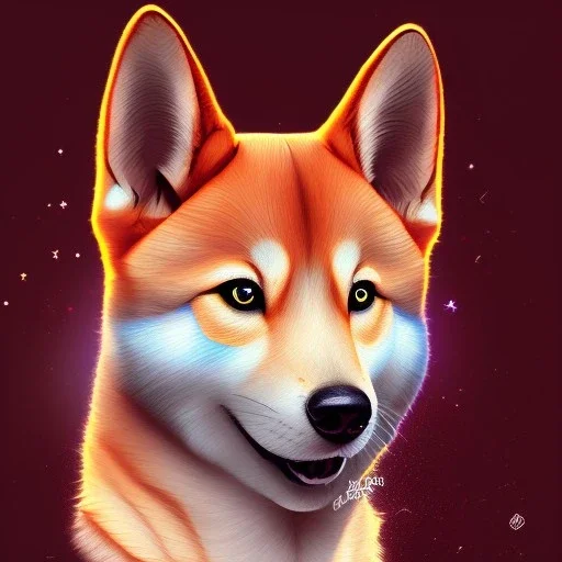 Pleiadean shiba inu with geometric facepaint