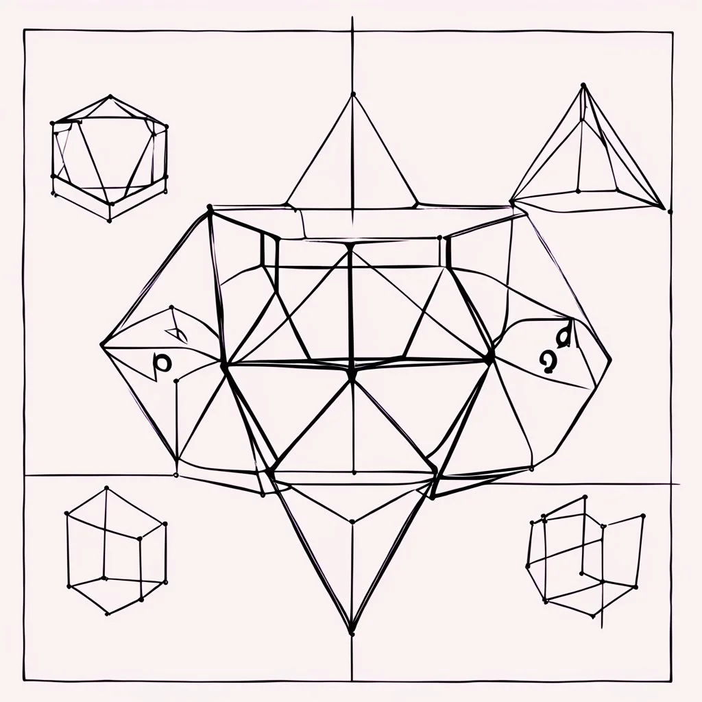 Platonic solids surrounded by platonic gases.