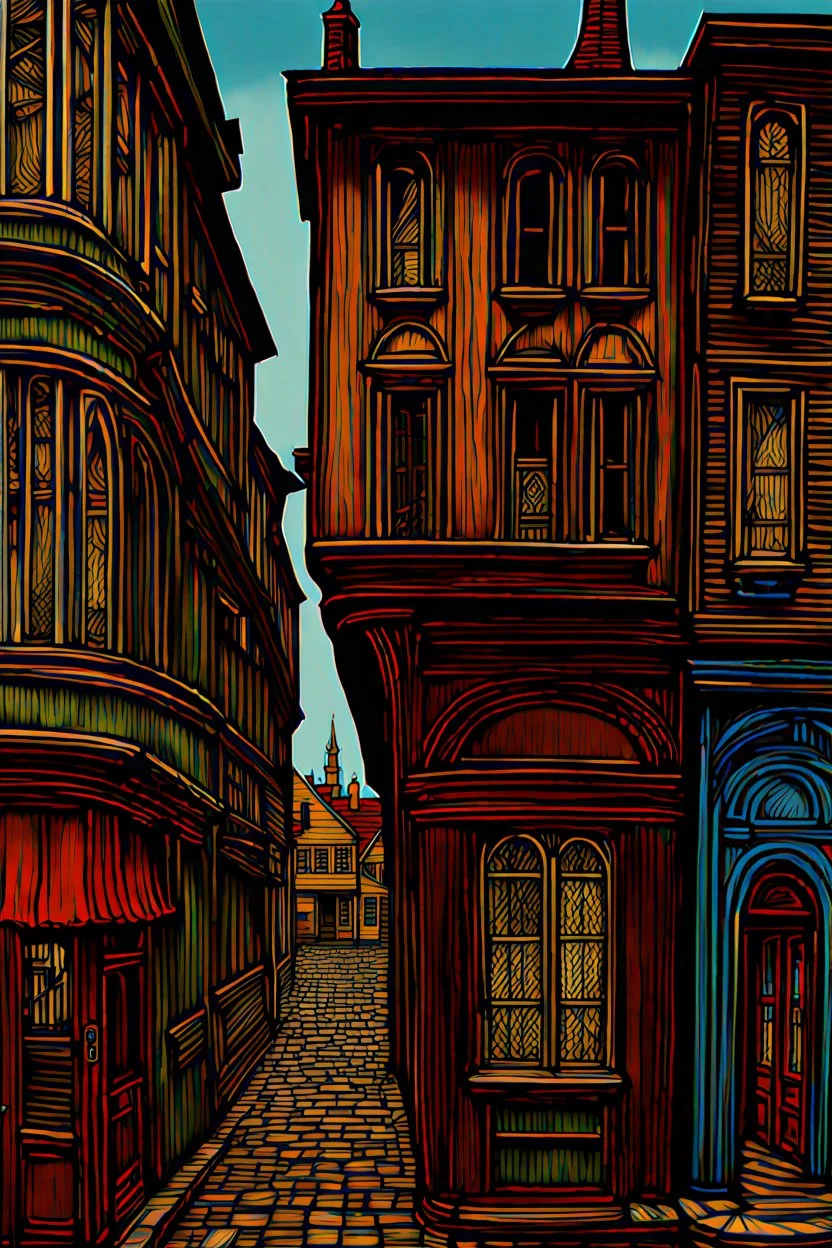 the style of Bernard Buffet Modifiers: extremely detailed intricate details beautiful fantastic view 4K 3D crisp quality Unreal Engine colourful Jacek Yerka acrylic art bernard buffet Started from image: