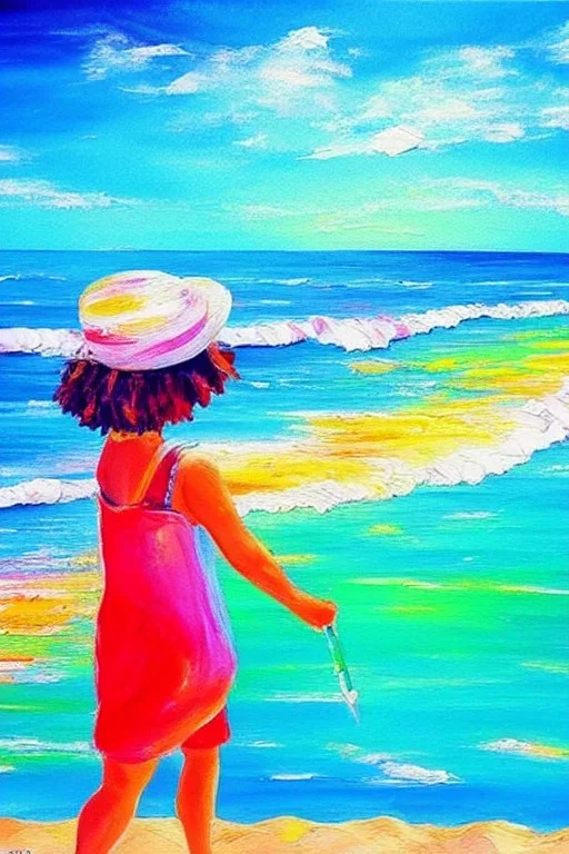 painting, wanderlust, bright colors, beach