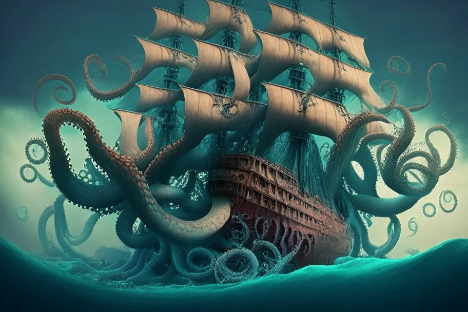 una nave llena de tentaculos