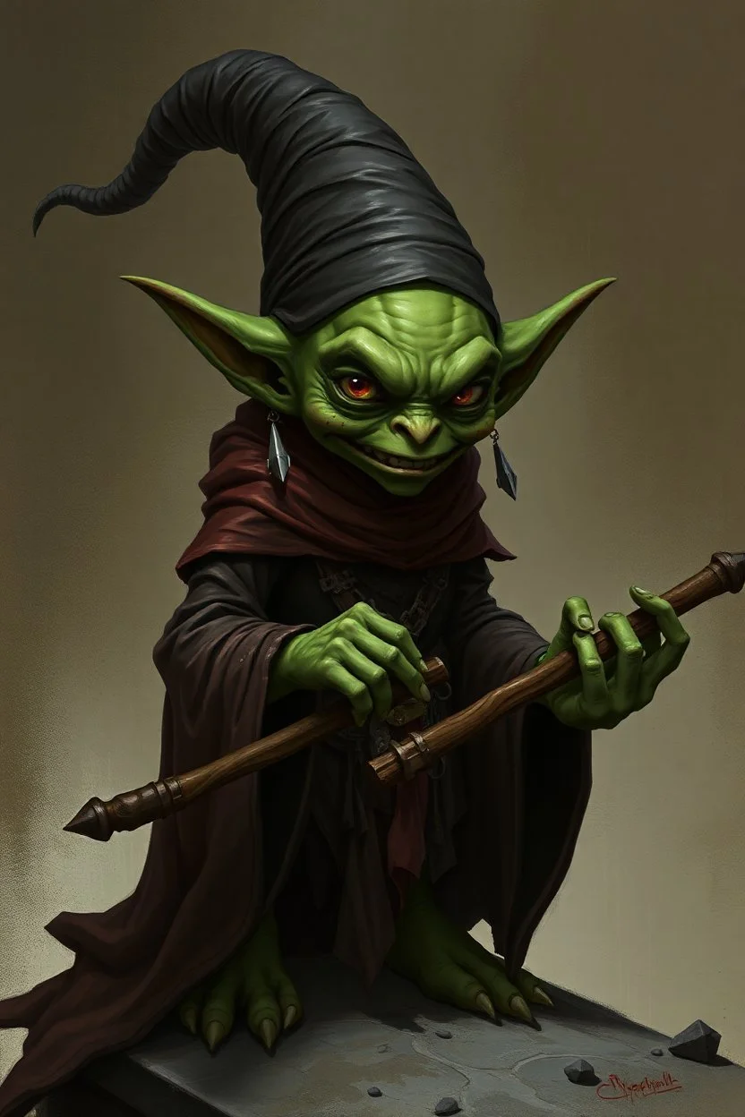 a goblin witch, humanoid, fantasy