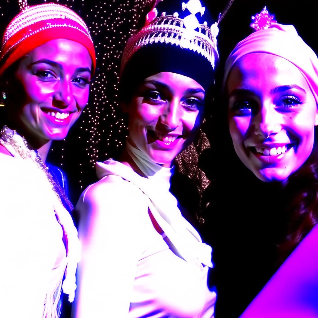 ((Masterpiece:1.2)(award-winning:1.1) caliber, professionally executed,utmost (precision and ultra-detail:1.3)techni-color , In the style of (ellen von unwerth:1.2, (Zdzisław Beksiński:0.5, John William Waterhouse,John Singer Sargent) in a desaturated, realistic, pop art style), glamor shot, 24-year-old Arab woman. Her long, curly black hair cascades down her shoulders, framing her face and her large, blank eyes. Her petite body,barbie aesthetic, portrait taken at Glamour Shots, 1988 captivating