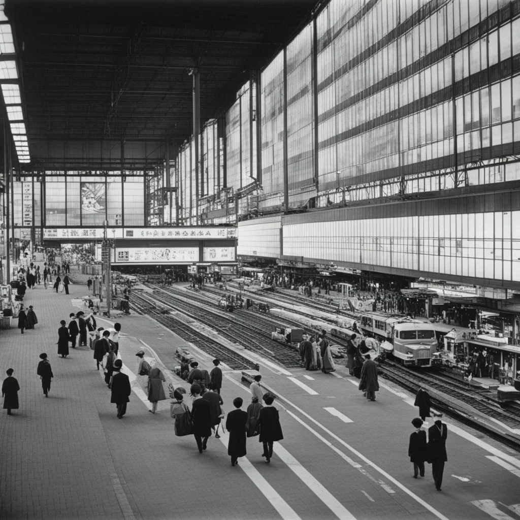 « Shinjuku Station, Tokyo, 1962 ». Estate of Y. Hiro Wakabayashi