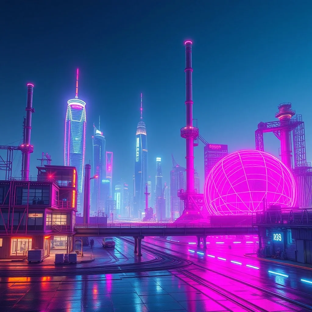 create a nice cool video to show Worlds Non Existed and Reality and Reimagined , future modern city and future modern industry ,vibrant metallic colors