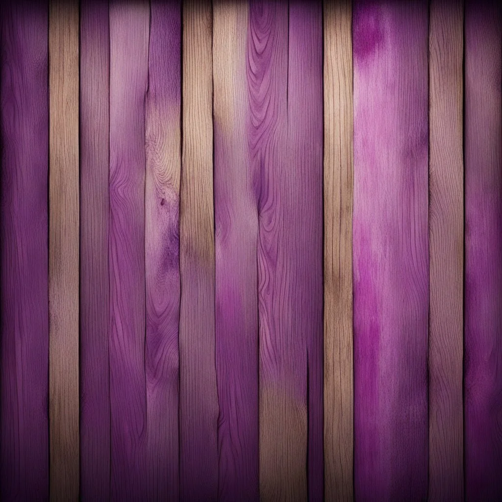 Hyper Realistic purple & maroon multicolor grungy rustic texture on diagonal wooden planks with vignette effect