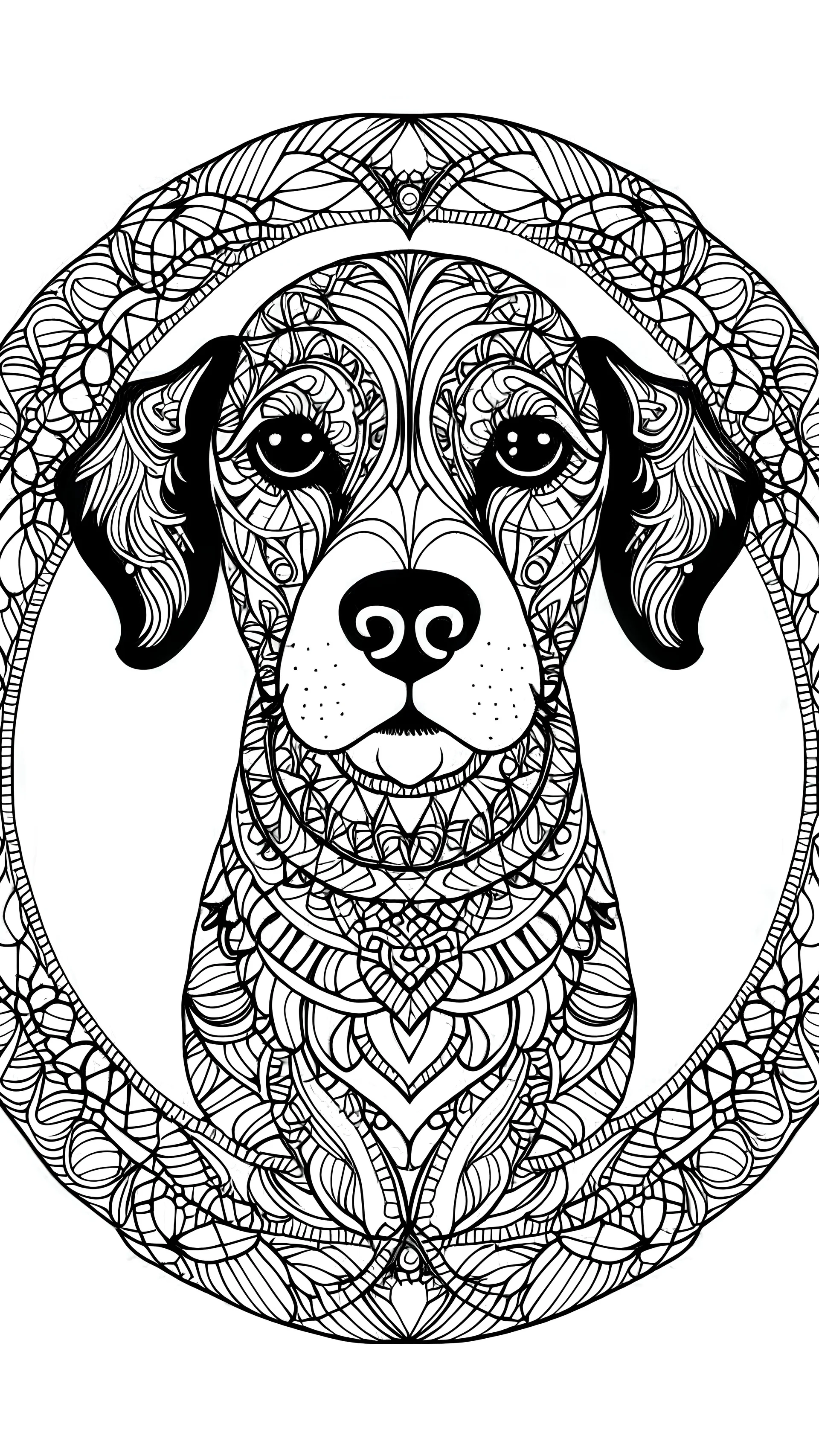 Mandala Malbuch Hunde dog,color