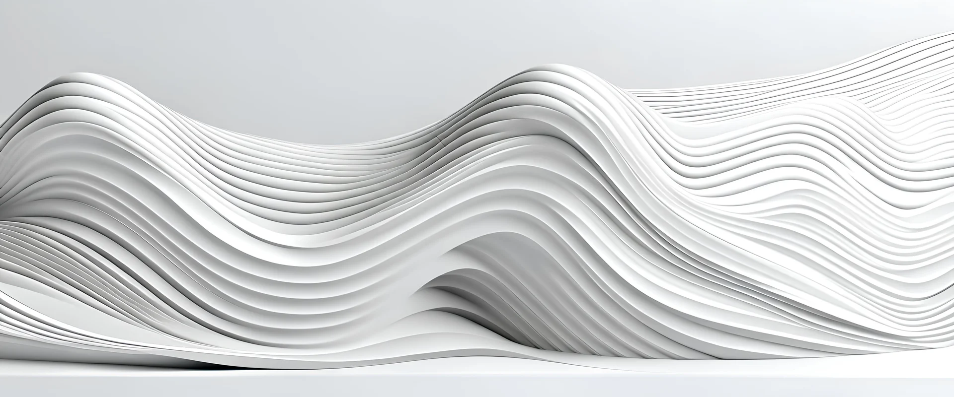 3d render white stripe wave background
