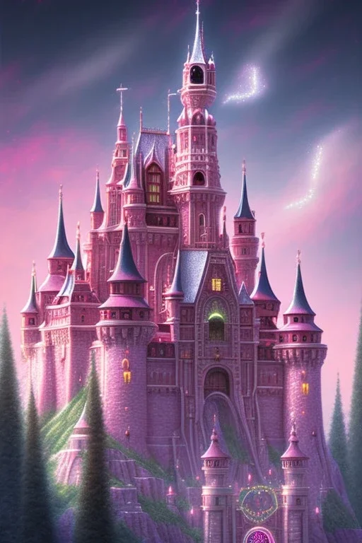 luminous pink castle