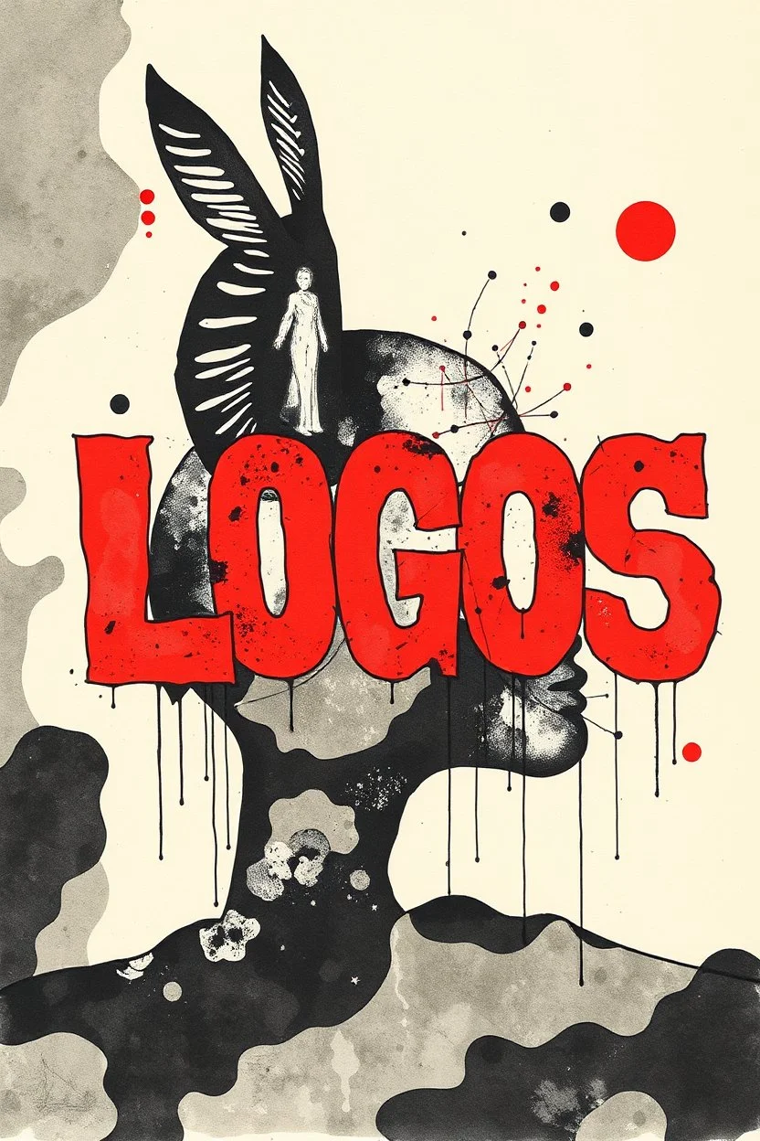 I am the Logos; Neo-Surrealism; Dada; Ink Wash on Camouflage