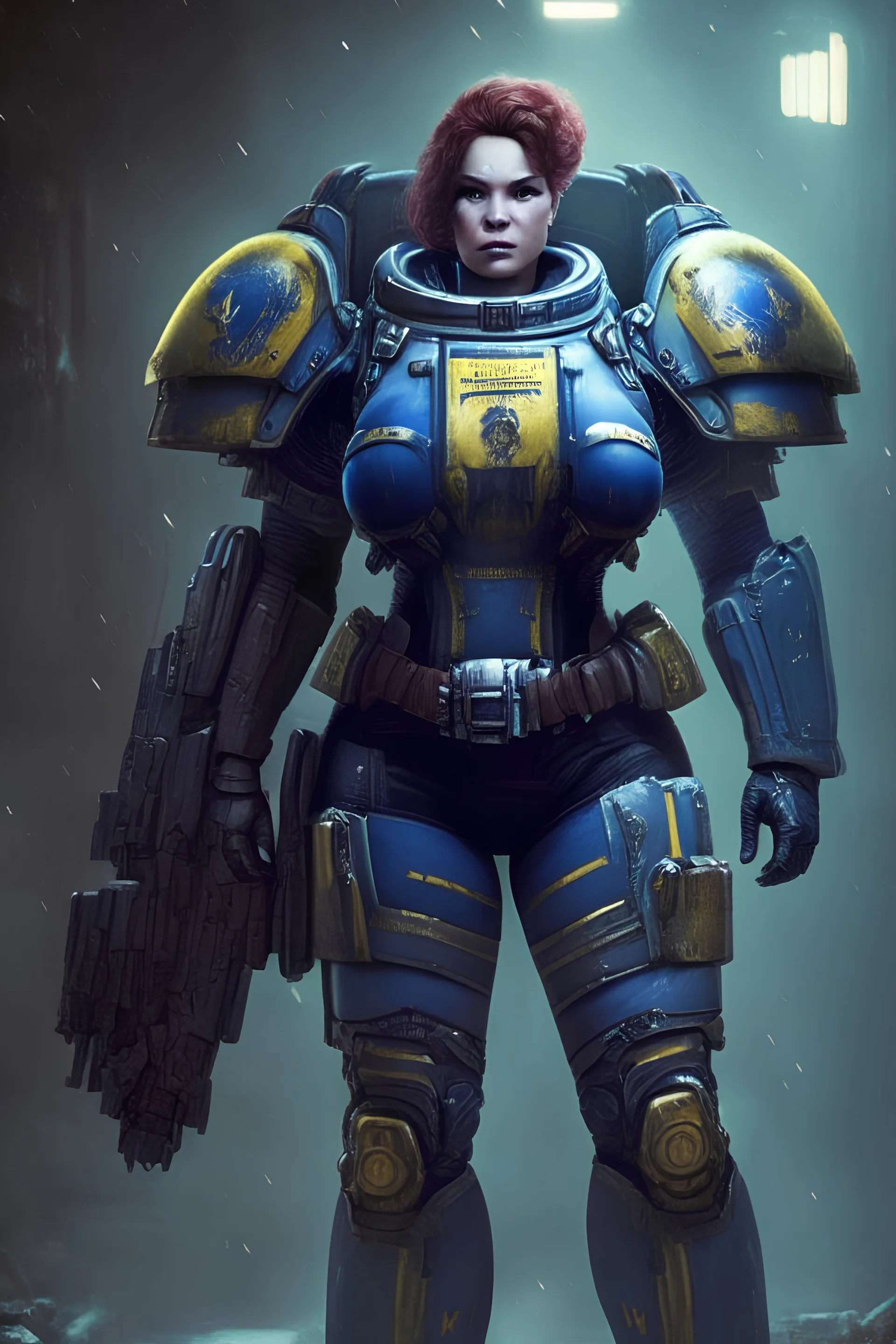HQ photo woman space marine standing