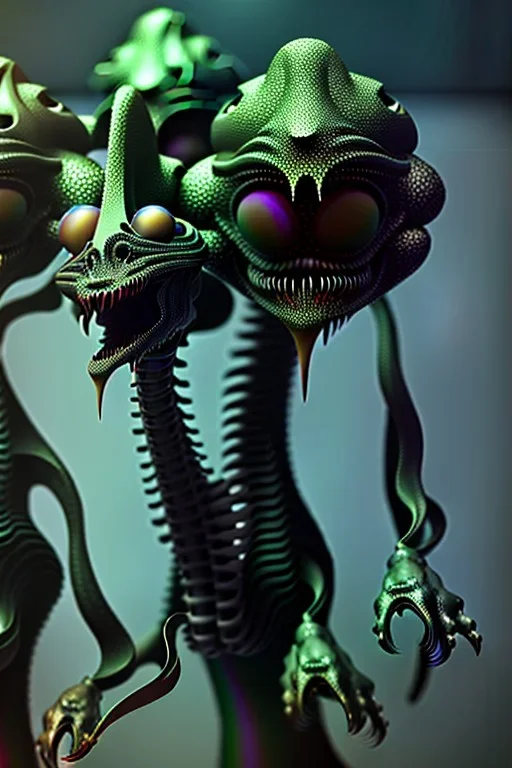 Weird aliens, 8k, finely detailed, photo realistic.