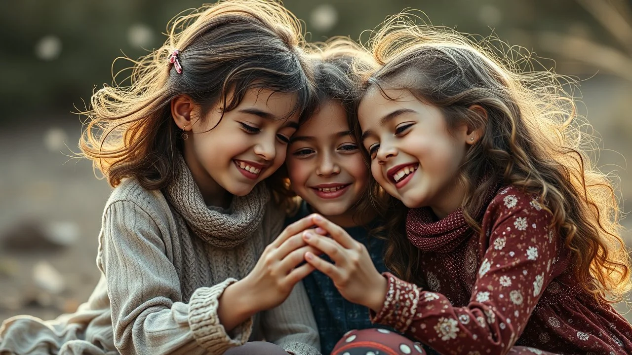 Beautiful happy telepathic young boys and girls playing together, finesse, devotion, serendipity, best friends, exquisite composition, beauty, magic, fantasy, close foreground detail, beautiful intricate insanely detailed octane render, 16k artistic photography, photorealistic concept art, soft natural volumetric cinematic perfect light, chiaroscuro, award-winning photograph, masterpiece