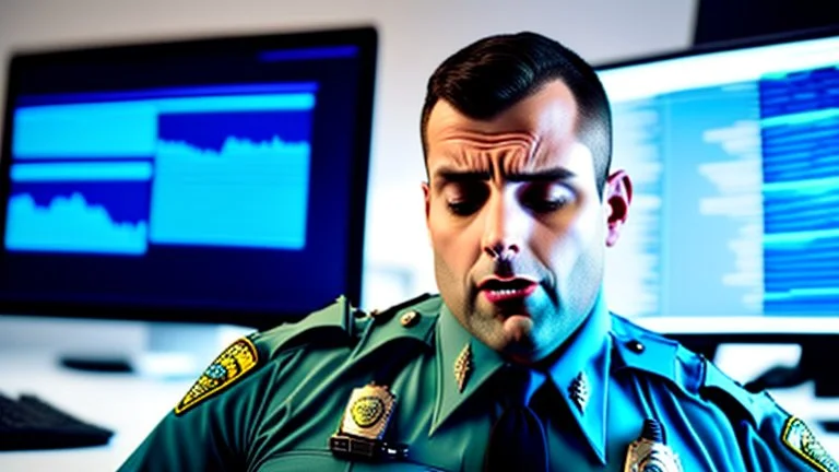 male cop dispatcher confused by evil virus in the phone