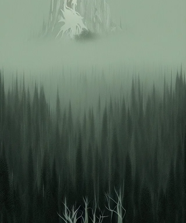 "Twin Peaks" movie poster, woods, mist, mountain, by david lynch