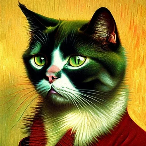 Portrait of a cat by Van Gogh