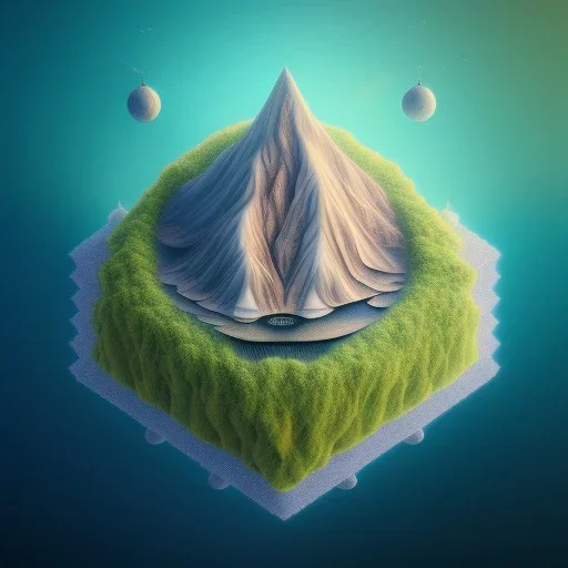 100mm photo of isometric floating island in the sky, surreal coffee bean, intricate, high detail, behance, microworlds smooth, macro sharp focus, centered