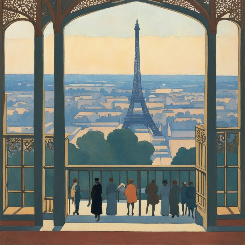 [estampe] from inside the Eiffel tower / Maurice Denis