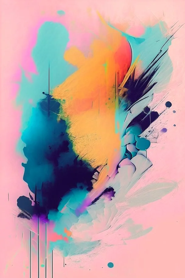 Abstract watercolour painting in the style of calderara