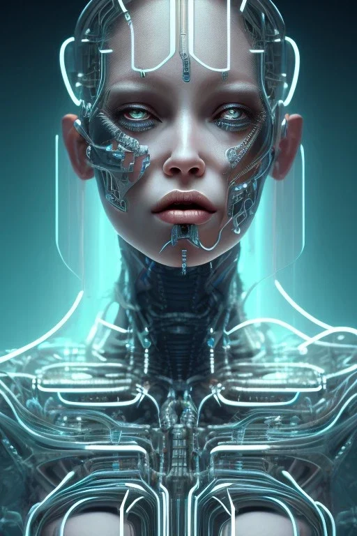 cyberpunk, glass body, women, portrai, open mouth, perfect skin, tron, cyborg , perfekt, real, dream, hr giger