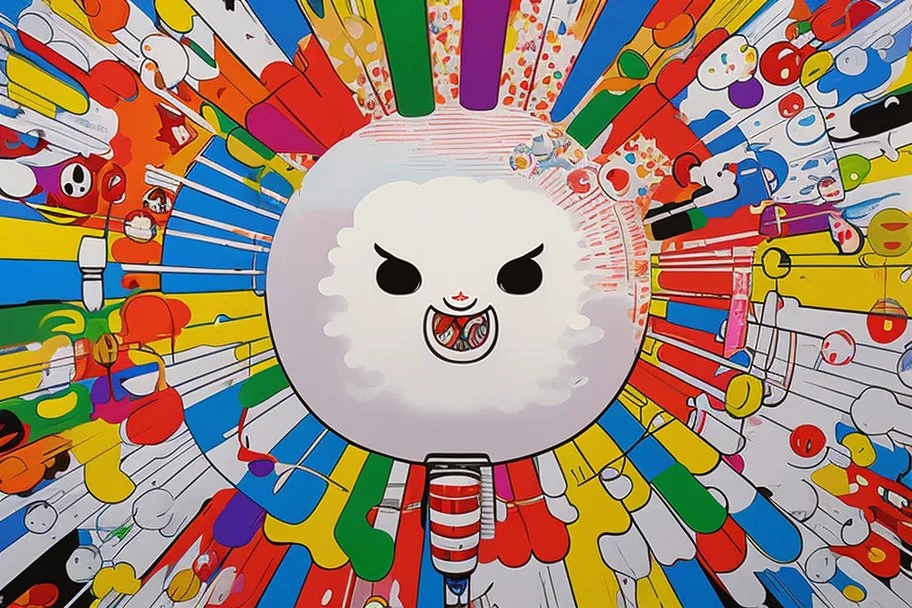 round pop art cloud by Takashi Murakami