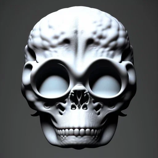 skull in a hand, blender 3D