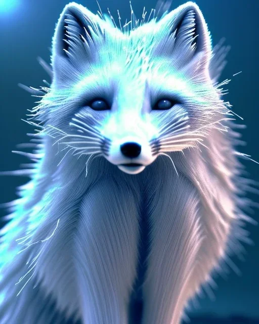 magnificent arctic fox, majestic, highly intricate, Realistic photography, incredibly detailed, ultra high resolution, 8k, complex 3d render, cinema 4d.