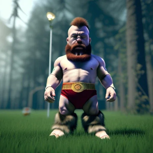 Zangief toddler, full body, hyper realistic, dramatic lighting, unreal engine 5, 8k