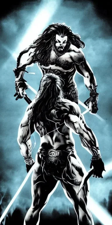 Jason Momoa as lobo from dc comics, dramatic light, high detail, cinematic, vignette