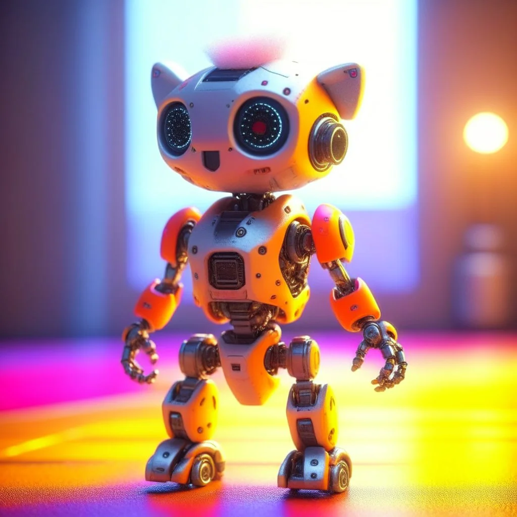 awesome cute sexy furry robot on a mission through the seasons, motion blur, 8k, downlight, soft light, depth of field, photorealism, trending on art station, lotsa detail