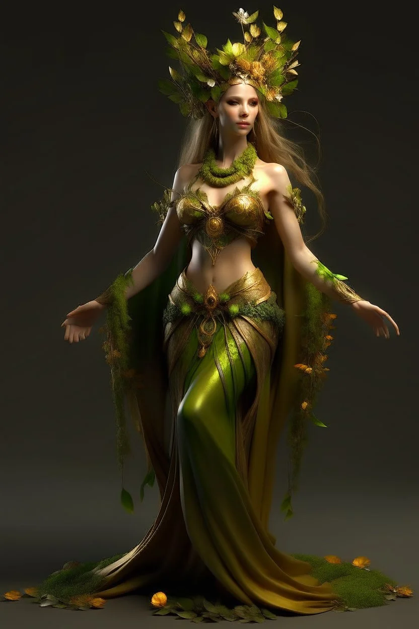 Nature goddess, full body, realistic