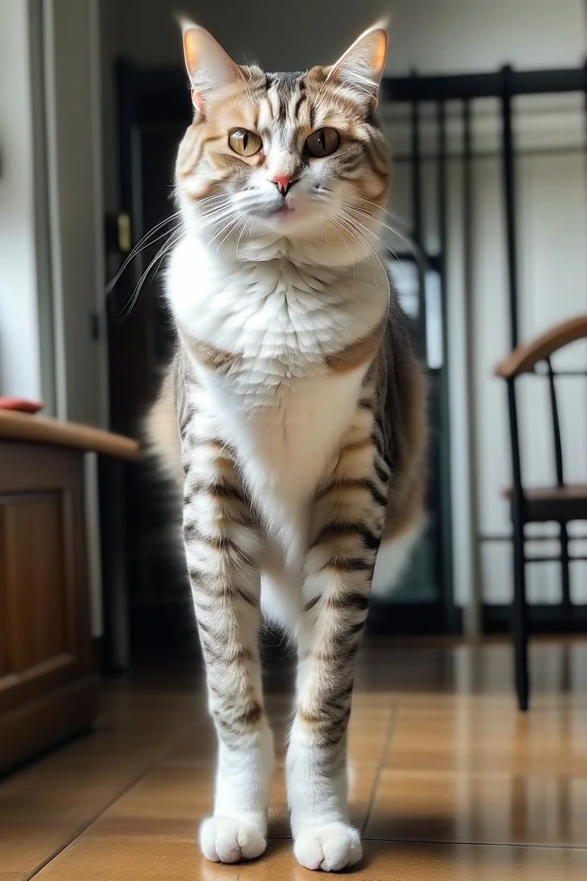 cat with long body and extra legs