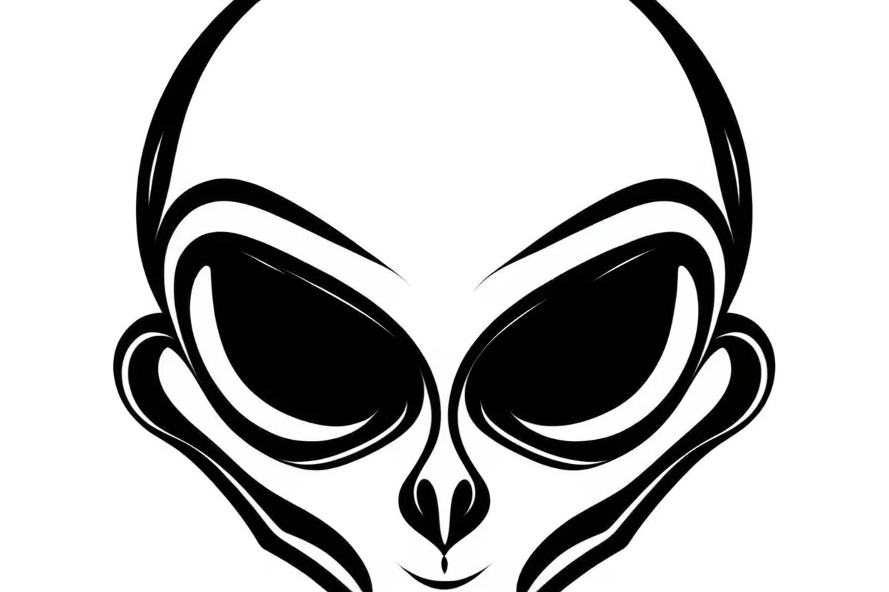 alien head clip art stencil