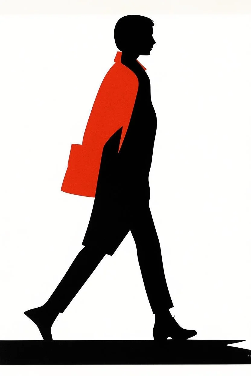 Person walking, front, art reference, saul bass