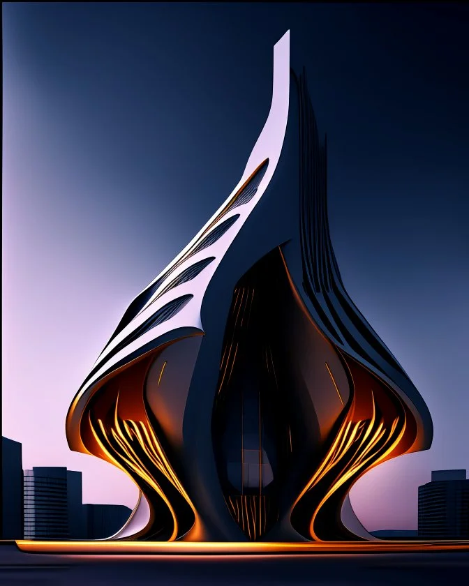 Edificio estilo Zaha Hadid, arte digital, calidad ultra, 8k 3D