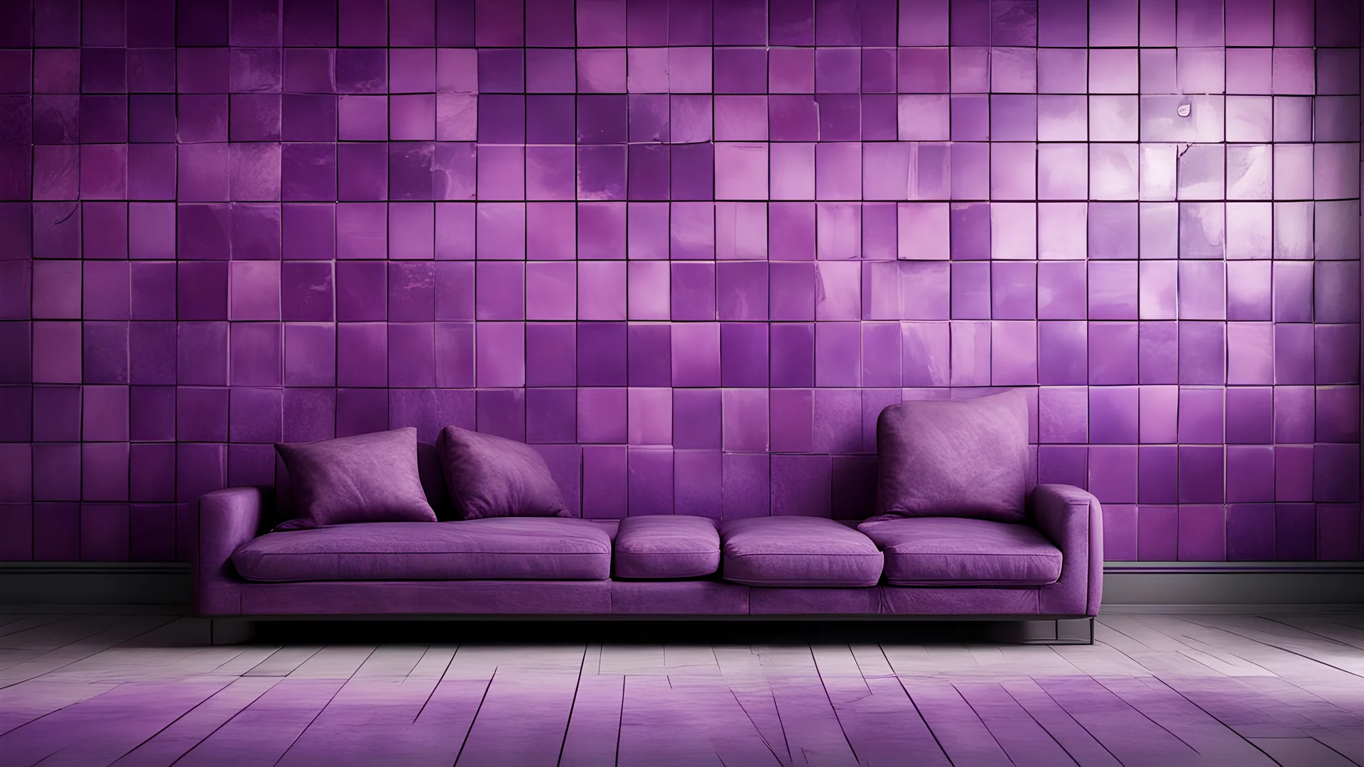 Hyper Realistic grungy-glowing-purple-scratched-tile-fancy-wall textured-lounge-room