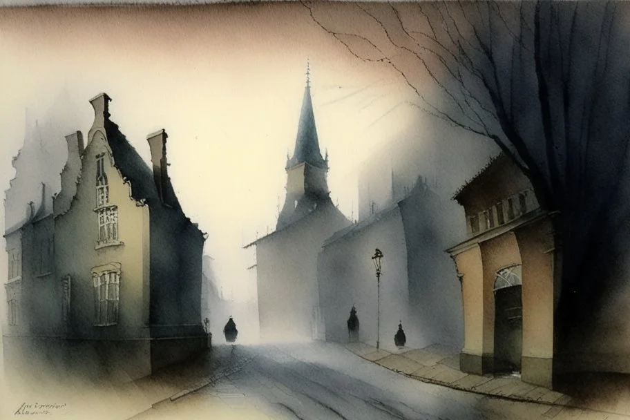 watercolour in the style of Vilhelm hammerschoi